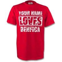 SL Benfica Men's Mens Your Name Loves Benfica T-Shirt in Red | Size: Medium