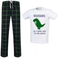 60 SECOND MAKEOVER Men's Father Dinosaur Pyjama Set in Green | Size: Medium