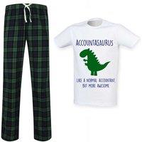 60 SECOND MAKEOVER Men's Accountant Dinosaur Pyjama Set in Green | Size: 2XL