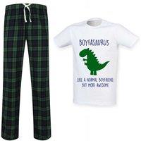 60 SECOND MAKEOVER Men's Boyfriend Dinosaur Pyjama Set in Green | Size: Medium