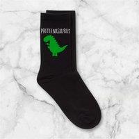 60 SECOND MAKEOVER Men's Mens Preteen Dinosaur Preteenasaurus Black Socks