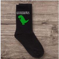 60 SECOND MAKEOVER Men's Mens Geek Dinosaur Geekasaurus Black Socks