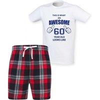 60 SECOND MAKEOVER Men's This Is What An Awesome 70 Year Old Looks Like Tartan Pyjama Set in Green | Size: Large