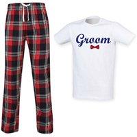 60 SECOND MAKEOVER Men's Groom Pyjama Set in Red | Size: Medium