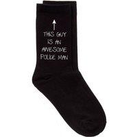 60 SECOND MAKEOVER Men's This Guy Is An Awesome Police Man Black Socks