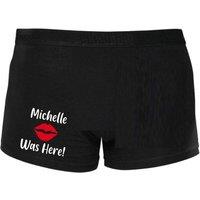 60 SECOND MAKEOVER Men's Mens Black Personalised Was Here Boxer Shorts | Size: XL