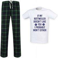 60 SECOND MAKEOVER Men's If My Rottie Doesn't Like You I Probably Won't Either Trouser Pyjamas in Green | Size: Small