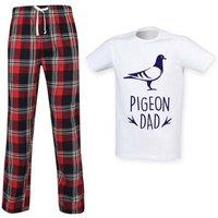 60 SECOND MAKEOVER Men's Pigeon Dad Tartan Trouser Pyjamas Set in Red | Size: Large