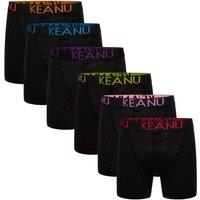Keanu Men's Neon Cotton Blend Boxer Shorts (Pack of 6) in Black | Size: XL