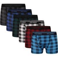 Keanu Men's Checked Cotton Blend Boxer Shorts (Pack of 6) | Size: XL