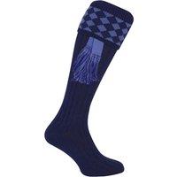 Jack Pyke Men's Harlequin Shooting Socks with Garters in Dark Navy | Size: 8-11