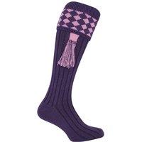Jack Pyke Men's Harlequin Shooting Socks with Garters in Purple | Size: 8-11