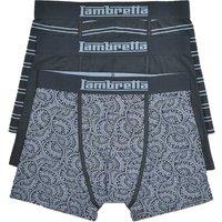 Lambretta Men's Paisley Boxer Shorts (Pack of 3) in Dark Grey | Size: 2XL