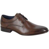 Goor Men's 3 Eye Pig Leather Gibson Brogue in Dark Brown | Size: 6