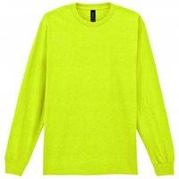 Gildan Men's Plain Crew Neck Ultra Cotton Long Sleeve T-Shirt in Bright Green | Size: 5XL