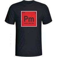 AC Milan Men's Mens Paolo Maldini Periodic Table T-Shirt in Black | Size: 2XL