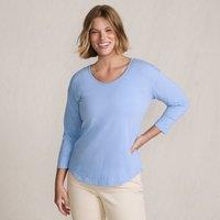 Lands' End Women's Petite Three-Quarter Sleeve Lightweight Tunic Top in Blue | Size: 10-12