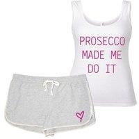60 SECOND MAKEOVER Women's Prosecco Made Me Do It Pyjama Set in Grey | Size: XL