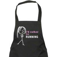 60 SECOND MAKEOVER Women's I'd Rather Be Running Apron in Black