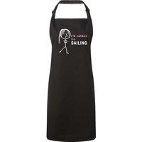 60 SECOND MAKEOVER Women's I'd Rather Be Sailing Apron in Black