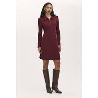 Finery London Women's Lea Ponte Jersey Zip Front Short Dress in Wine | Size: 20
