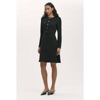 Finery London Women's Kadie Sculpted Waist Button-Front Dress in Black | Size: 14