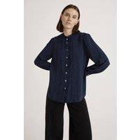 Finery London Women's Fiora Crepe Button Through Blouse in Dark Navy | Size: 20