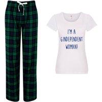 60 SECOND MAKEOVER Women's I'm A Gindependent Woman Pyjama Set in Green | Size: XS
