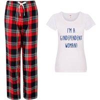 60 SECOND MAKEOVER Women's I'm A Gindependent Woman Pyjama Set in Red | Size: Large