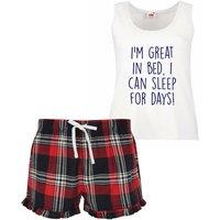60 SECOND MAKEOVER Women's I'm Great In Bed I Can Sleep For Days Pyjama Set in Red | Size: Small