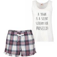 60 SECOND MAKEOVER Women's A Yawn Is A Silent Scream For Prosecco Pyjama Set in Pink | Size: XL