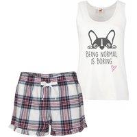 60 SECOND MAKEOVER Women's Frenchie Being Normal Is Boring Pyjama Set in Pink | Size: Large