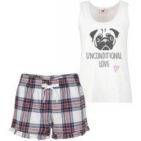 60 SECOND MAKEOVER Women's Pug Unconditional Love Pyjama Set in Pink | Size: Small