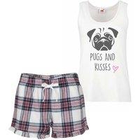 60 SECOND MAKEOVER Women's Pugs & Kisses Pyjama Set in Pink | Size: Medium