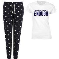 60 SECOND MAKEOVER Women's You Are Enough Navy Star Pyjama Set | Size: Medium