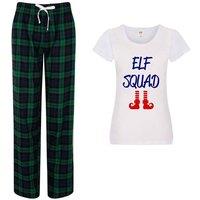 60 SECOND MAKEOVER Women's Elf Squad Tartan Trouser Pyjamas Set in Green | Size: XL