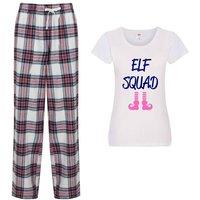 60 SECOND MAKEOVER Women's Elf Squad Tartan Trouser Pyjamas Set | Size: XL