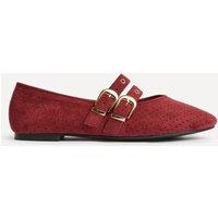 Linzi Women's Rogue Red Ballet Flats With Eyelet Detail | Size: 4-Standard Fit