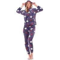 Keanu Women's Star Pull Over Long Pyjama Set in Charcoal | Size: 16-18