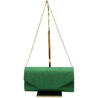 Vellin Women's Glitter Envelope Clutch Bag with Gold /Silver Chain Strap in Green