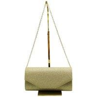 Vellin Women's Glitter Envelope Clutch Bag with Gold /Silver Chain Strap