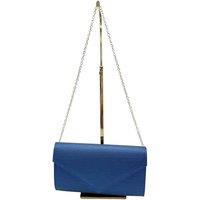 Vellin Women's Textured Envelope Clutch Bag with Gold Chain Strap in Blue