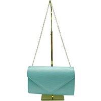 Vellin Women's Textured Envelope Clutch Bag with Gold Chain Strap in Mint