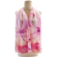 Vellin Women's Abstract Lily Floral Print Chiffon Scarf in Pink