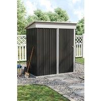 H&O Direct 3X5 ft Metal Outdoor Tool Storage Shed with Shelves in Black