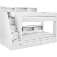 Cheshire Pine Staircase Bunk All White - Single (90cm)