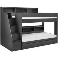 Cheshire Pine Staircase Bunk Anthracite - Single (90cm) in Black