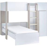Cheshire Meadow Bunk Bed - Pale Wood & White - Single (90cm)