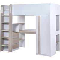 Cheshire Stonewood Highsleeper Pale Wood & White - Single (90cm)