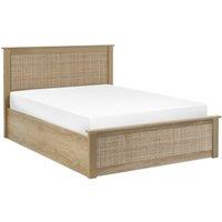 Cheshire Zinc Ottoman Bed - Oak - Double (135cm) in Brown